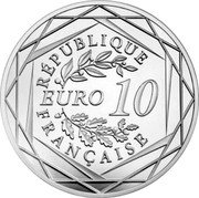 France 10 Euro 100th Anniversary of the Death of Auguste Rodin 2017  KM# 2368 RÉPUBLIQUE FRANÇAISE EURO 10 coin obverse