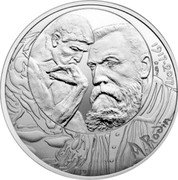 France 10 Euro 100th Anniversary of the Death of Auguste Rodin 2017  KM# 2368 A.RODIN 1917-2017 coin reverse