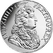 France 10 Euro Coin of History. Louis XIV Quarter Ecu 2019  KM# 2770 LVD XIIII D G FR ET NAV REX coin reverse