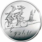 France 10 Euro Equality. Winter 2014  ÉGALITÉ SEMPÉ coin reverse France 10 Euro Equality. Winter 2014  ÉGALITÉ SEMPÉ coin reverse