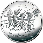 France 10 Euro Fraternity. Summer 2014  FRATERNITÉ SEMPÉ coin reverse France 10 Euro Fraternity. Summer 2014  FRATERNITÉ SEMPÉ coin reverse