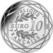 France 10 Euro Hogwarts School with Coat of Arms 2021 KM# 2969 RÉPUBLIQUE EURO 10 FRANÇAISE 2021 coin obverse France 10 Euro Hogwarts School with Coat of Arms 2021 KM# 2969 RÉPUBLIQUE EURO 10 FRANÇAISE 2021 coin obverse