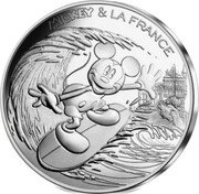 France 10 Euro Mickey & France. New Wave 2018  KM# 2474 MICKEY & LA FRANCE coin reverse France 10 Euro Mickey & France. New Wave 2018  KM# 2474 MICKEY & LA FRANCE coin reverse