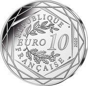 France 10 Euro (The Farmer Smurf) KM# 2858 RÉPUBLIQUE FRANÇAISE EURO 10 2020 coin obverse France 10 Euro (The Farmer Smurf) KM# 2858 RÉPUBLIQUE FRANÇAISE EURO 10 2020 coin obverse