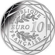 France 10 Euro (The Grouchy Smurf) KM# 2856 RÉPUBLIQUE FRANÇAISE EURO 10 2020 coin obverse France 10 Euro (The Grouchy Smurf) KM# 2856 RÉPUBLIQUE FRANÇAISE EURO 10 2020 coin obverse
