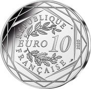 France 10 Euro (The Poet Smurf) KM# 2857 RÉPUBLIQUE FRANÇAISE EURO 10 2020 coin obverse France 10 Euro (The Poet Smurf) KM# 2857 RÉPUBLIQUE FRANÇAISE EURO 10 2020 coin obverse