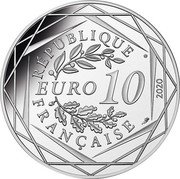 France 10 Euro (The Postman Smurf) KM# 2865 RÉPUBLIQUE FRANÇAISE EURO 10 2020 coin obverse France 10 Euro (The Postman Smurf) KM# 2865 RÉPUBLIQUE FRANÇAISE EURO 10 2020 coin obverse