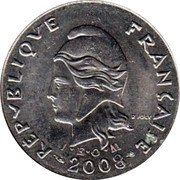 France 10 Francs French Polynesia 2008 (a) KM# 8a REPUBLIQUE FRANÇAISE R JOLY I.E.O.M 2007 coin obverse France 10 Francs French Polynesia 2008 (a) KM# 8a REPUBLIQUE FRANÇAISE R JOLY I.E.O.M 2007 coin obverse
