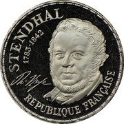 France 10 Francs Stendhal 1983 KM# P793 STENDHAL 1783-1842 RÉPUBLIQUE FRANÇAISE H. BEYLE coin obverse France 10 Francs Stendhal 1983 KM# P793 STENDHAL 1783-1842 RÉPUBLIQUE FRANÇAISE H. BEYLE coin obverse