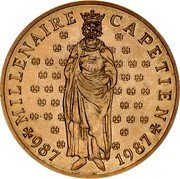 France 10 Francs Hugh Capet. Essai 1987  Essai KM# E136 MILLENAIRE CAPETIEN 987 1987 coin obverse France 10 Francs Hugh Capet. Essai 1987  Essai KM# E136 MILLENAIRE CAPETIEN 987 1987 coin obverse