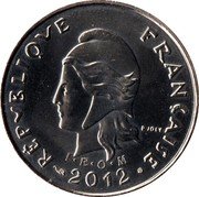 France 10 Francs (Marianne. New Caledonia) KM# 11a RÉPUBLIQUE FRANÇAISE R JOLY I E O M 2012 coin obverse France 10 Francs (Marianne. New Caledonia) KM# 11a RÉPUBLIQUE FRANÇAISE R JOLY I E O M 2012 coin obverse