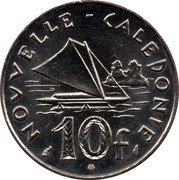France 10 Francs (Marianne. New Caledonia) KM# 11 NOUVELLE - CALEDONIE 10F coin reverse France 10 Francs (Marianne. New Caledonia) KM# 11 NOUVELLE - CALEDONIE 10F coin reverse