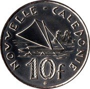 France 10 Francs (Marianne. New Caledonia) KM# 11a NOUVELLE - CALEDONIE 10 F coin reverse France 10 Francs (Marianne. New Caledonia) KM# 11a NOUVELLE - CALEDONIE 10 F coin reverse
