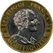 France 10 Francs Montesquieu. Essai 1989 KM# E144 REPUBLIQUE FRANCAISE MONTESQUIEU coin reverse France 10 Francs Montesquieu. Essai 1989 KM# E144 REPUBLIQUE FRANCAISE MONTESQUIEU coin reverse