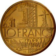 France 10 Francs Piedfort 1980 KM# P677 RF REPUBLIQUE FRANÇAISE 1980 coin reverse France 10 Francs Piedfort 1980 KM# P677 RF REPUBLIQUE FRANÇAISE 1980 coin reverse