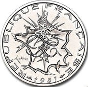France 10 Francs Piedfort 1981 KM# P714 REPUBLIQUE FRANÇAISE RF MATHIEU 1981 coin obverse France 10 Francs Piedfort 1981 KM# P714 REPUBLIQUE FRANÇAISE RF MATHIEU 1981 coin obverse