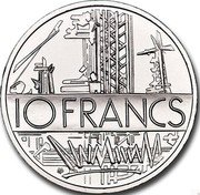 France 10 Francs Piedfort 1981 KM# P714 10 FRANCS coin reverse France 10 Francs Piedfort 1981 KM# P714 10 FRANCS coin reverse
