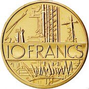 France 10 Francs Piedfort 1982 KM# P743 10 FRANCS coin reverse France 10 Francs Piedfort 1982 KM# P743 10 FRANCS coin reverse