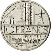 France 10 Francs Piedfort 1981 KM# P712 10 FRANCS coin reverse France 10 Francs Piedfort 1981 KM# P712 10 FRANCS coin reverse