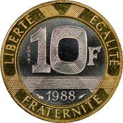 France 10 Francs (Spirit of Bastille Essai) KM# E140 R F coin obverse France 10 Francs (Spirit of Bastille Essai) KM# E140 R F coin obverse