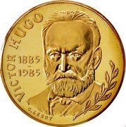France 10 Francs Victor Hugo - Piedfort 1985 KM# P955 VICTOR HUGO G LESOT 1885-1985 coin reverse France 10 Francs Victor Hugo - Piedfort 1985 KM# P955 VICTOR HUGO G LESOT 1885-1985 coin reverse
