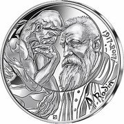 France 100 Euro 100th Anniversary of the Death of Auguste Rodin 2017  KM# 2436 A.RODIN 1917-2017 coin reverse France 100 Euro 100th Anniversary of the Death of Auguste Rodin 2017  KM# 2436 A.RODIN 1917-2017 coin reverse