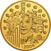 France 100 Euro European Union Expansion 2004 Proof KM# 1395 € EUROPA 2004 coin reverse