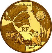 France 100 Euro From the Earth to the Moon 2005 Proof KM# 2035 DE LA TERRE À LA LUNE RF coin obverse France 100 Euro From the Earth to the Moon 2005 Proof KM# 2035 DE LA TERRE À LA LUNE RF coin obverse