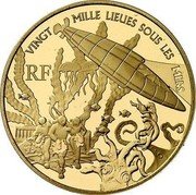 France 100 Euro 20000 Leagues Under Sea 2005 Proof KM# 2034 VINGT MILLE LIEUES SOUS LES MERS RF coin obverse France 100 Euro 20000 Leagues Under Sea 2005 Proof KM# 2034 VINGT MILLE LIEUES SOUS LES MERS RF coin obverse