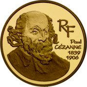 France 100 Euro 100th Anniversary of the Death of Paul Cezanne 2006 Proof KM# 2060 RF PAUL CÉZANNE 1839 1906 coin obverse