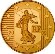 France 100 Euro The Sower. 50th Anniversary of the Court of Human Rights 2009 P Proof KM# 1588 RF 20 09 coin obverse France 100 Euro The Sower. 50th Anniversary of the Court of Human Rights 2009 P Proof KM# 1588 RF 20 09 coin obverse