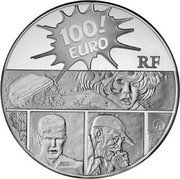 France 100 Euro Comic Strip Heroes - XIII 2011 Proof KM# 1836 100 EURO RF XIII coin obverse France 100 Euro Comic Strip Heroes - XIII 2011 Proof KM# 1836 100 EURO RF XIII coin obverse