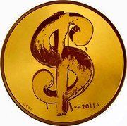 France 100 Euro Andy Warhol 2011 Proof KM# 1824 $ 2011 A.W.F. coin reverse France 100 Euro Andy Warhol 2011 Proof KM# 1824 $ 2011 A.W.F. coin reverse