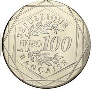 France 100 Euro Hercules 2012 KM# 1724 RÉPUBLIQUE FRANÇAISE EURO 100 coin obverse France 100 Euro Hercules 2012 KM# 1724 RÉPUBLIQUE FRANÇAISE EURO 100 coin obverse