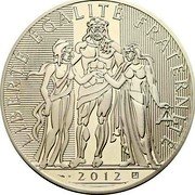 France 100 Euro Hercules 2012 KM# 1724 LIBERTÉ ÉGALITÉ FRATERNITÉ 2012 coin reverse France 100 Euro Hercules 2012 KM# 1724 LIBERTÉ ÉGALITÉ FRATERNITÉ 2012 coin reverse