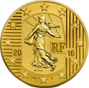 France 100 Euro The Teston 2016 Proof KM# 2348 RF 2016 coin obverse