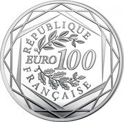 France 100 Euro (30 Years of the Fall of the Berlin Wall) KM# 2825 RÉPUBLIQUE FRANÇAISE 100 EURO coin obverse