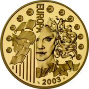France 100 Euro First Anniversary of the Euro 2003 EUROPA 2003 coin reverse