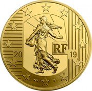 France 100 Euro (Franc Germinal) RF 20 19 coin obverse