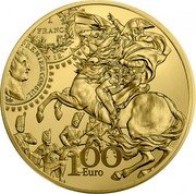 France 100 Euro (Franc Germinal) 1 FRANC N 12. PREMIER CONSUL 100 EURO coin reverse