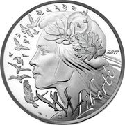 France 100 Euro Marianne 2017  KM# 2437 2017 LLL LIBERTÉ coin reverse France 100 Euro Marianne 2017  KM# 2437 2017 LLL LIBERTÉ coin reverse