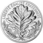 France 100 Euro (Oak Tree) KM# 2917 LIBERTÉ ÉGALITÉ FRATERNITÉ 2020 coin reverse