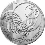France 100 Euro Rooster. 3rd Type 2016  BU LIBERTÉ ÉGALITÉ FRATERNITÉ 2016 coin reverse France 100 Euro Rooster. 3rd Type 2016  BU LIBERTÉ ÉGALITÉ FRATERNITÉ 2016 coin reverse