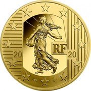 France 100 Euro (The New Frank) KM# 2918 20 20 RF coin obverse