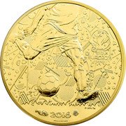France 100 Euro (UEFA Euro in France) UEFA EURO2016 FRANCE 2016 coin reverse France 100 Euro (UEFA Euro in France) UEFA EURO2016 FRANCE 2016 coin reverse