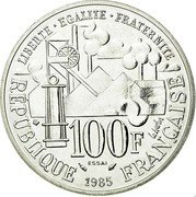 France 100 Francs Essai. 100th Anniversary of Novelist Emile Zola's novel Germinal 1985 KM# E131 LIBERTE EGALITE FRATERNITE RÉPUBLIQUE FRANÇAISE ESSAI 100F coin obverse France 100 Francs Essai. 100th Anniversary of Novelist Emile Zola's novel Germinal 1985 KM# E131 LIBERTE EGALITE FRATERNITE RÉPUBLIQUE FRANÇAISE ESSAI 100F coin obverse