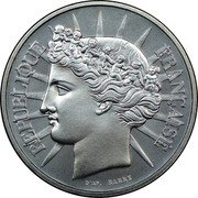 France 100 Francs (Essai - Fraternity) KM# E141 D'AP. BARRE REPUBLIQUE FRANÇAISE coin obverse France 100 Francs (Essai - Fraternity) KM# E141 D'AP. BARRE REPUBLIQUE FRANÇAISE coin obverse