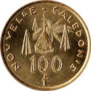 France 100 Francs (Marianne. New Caledonia) KM# 15a NOUVELLE - CALEDONIE 100 F coin reverse