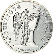 France 100 Francs Piedfort 1989  BU - 900‰ KM# P1008 RÉPUBLIQUE FRANÇAISE D'AP. DUPRÉ coin obverse France 100 Francs Piedfort 1989  BU - 900‰ KM# P1008 RÉPUBLIQUE FRANÇAISE D'AP. DUPRÉ coin obverse