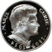 France 100 Francs 50th Anniversary of the Death of Marie Curie. Piedfort 1984 KM# P925 MARIE CURIE 1867- 1934 CORBIN coin reverse France 100 Francs 50th Anniversary of the Death of Marie Curie. Piedfort 1984 KM# P925 MARIE CURIE 1867- 1934 CORBIN coin reverse